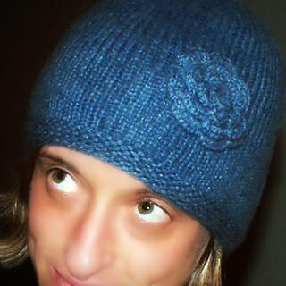 Ravelry: Knitted Hat With Garter Stitch Brim and Flower ...