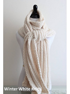 Ravelry: Winter White Ribbed Knit Scarf /Shawl pattern by Winter White Knits