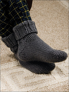 Ravelry: Ribbed Toe-Up Slipper Socks pattern by Amy Polcyn