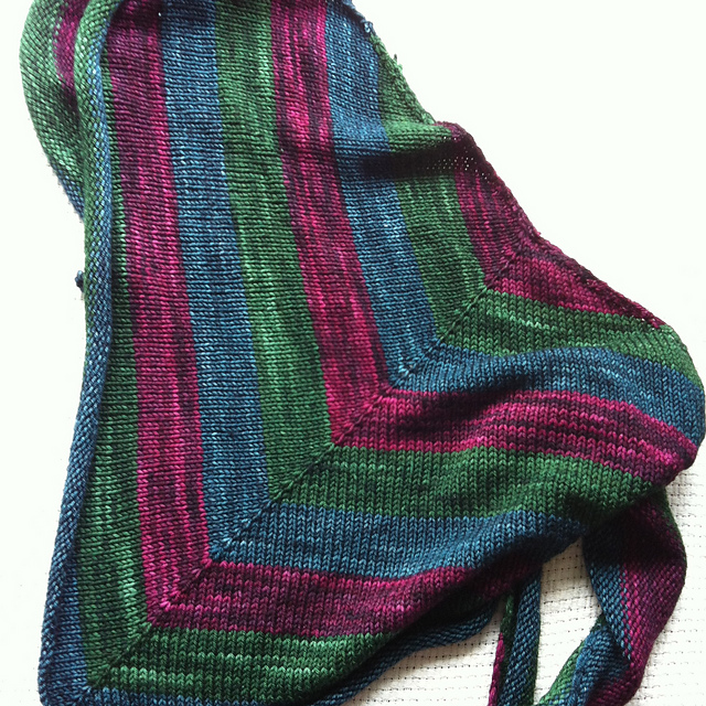 stripey triangle shawl