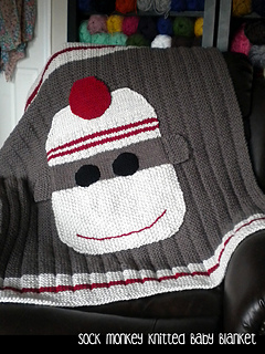Ravelry: Sock Monkey Baby Blanket pattern by Janet Jameson