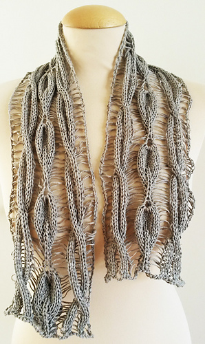 Ravelry: Linen Scarf Cable Drop Leaf pattern by Jen Giezen