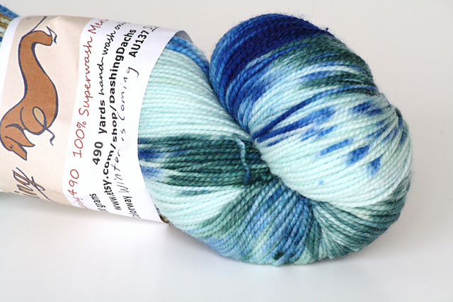 Dashing Dachs "Winter is Coming" on Superwash Fingering Dashing Dachs "Winter is Coming" on Superwash Fingering