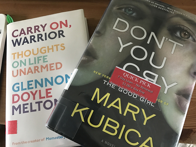Currently reading Carry On, Warrior and Don't You Cry