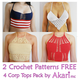 ravelry 2 crochet patterns free 4 crochet crop tops pack pct1
