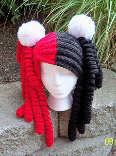 j hook crochet in mm Ravelry: pattern Inspired by Claudia Wig Harleyquinn hat