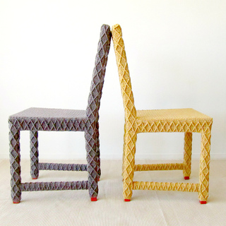 Upcycled_side_chairs_in_yellow_and_brown_back_to_back_small2
