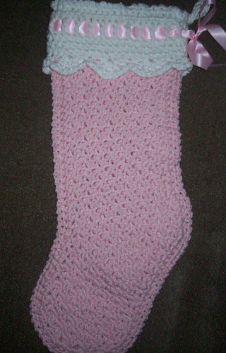 ravelry baby girl s first christmas stocking pattern by priscilla hewitt