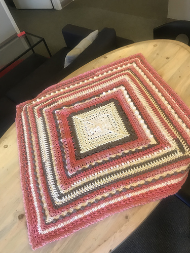 1st baby blanket of the year finished AND 1st project EVER blocked ...