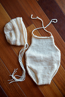 Ruffle Collar Knitted Onesie and Bonnet main image 1