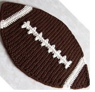 Ravelry football placemat pattern by crochetncrafts