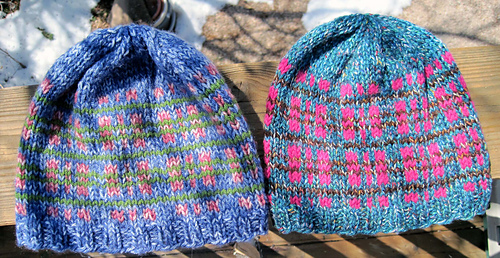 Tweedy_plaid_beanies_2_outside_medium