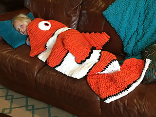 hook j crochet Cocoon pattern North Clownfish blanket by Ravelry: Janet