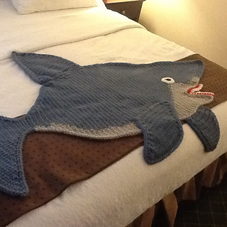 Shark Blanket Cocoon, Crochet Shark Blanket