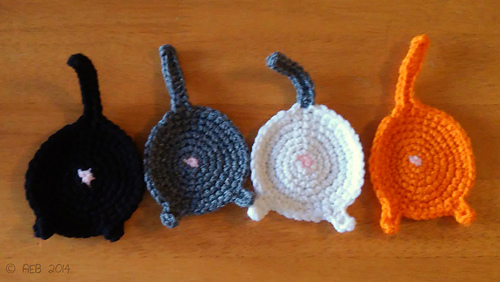 crochet hook 9 Butt Coaster Cat by pattern Crafty Mess Ravelry: Missy's