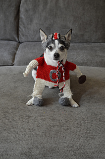 crochet stitches 5 Helmet Dog Player Small Costume Ravelry: & Football